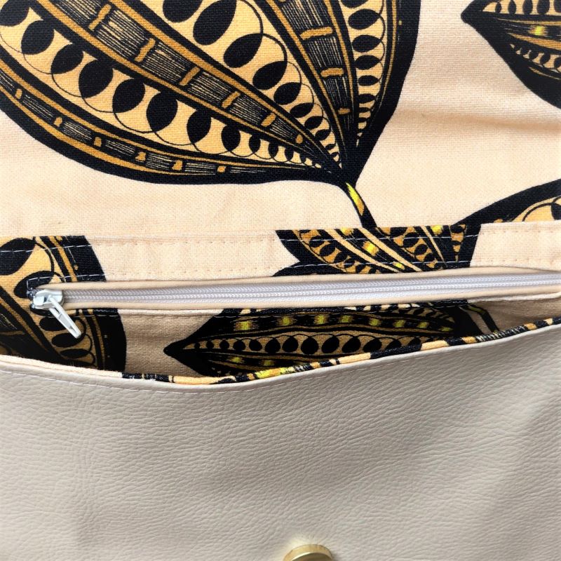Intérieur avec poche zippée du sac à main hibiscus