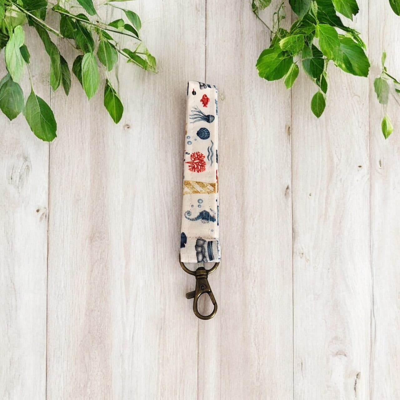 Porte clé dragonne motif marin fabriqué en France