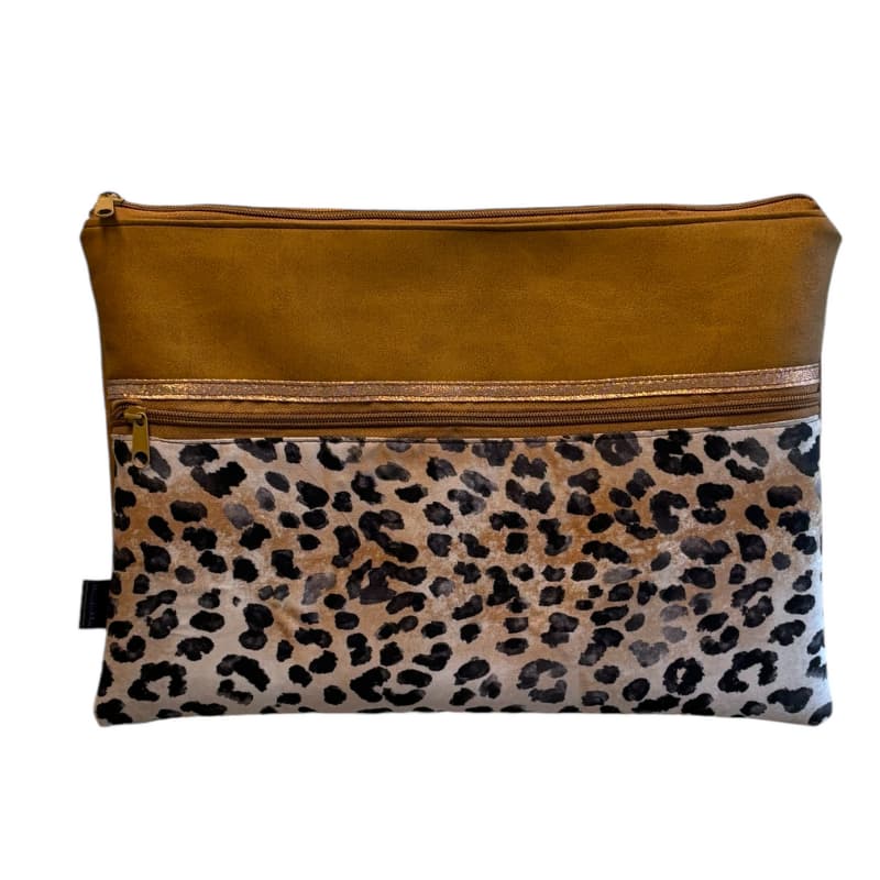 housse ordinateur portable aux motifs léopard avec poche zippée - Fabrication française - Maroquinerie quimperlé