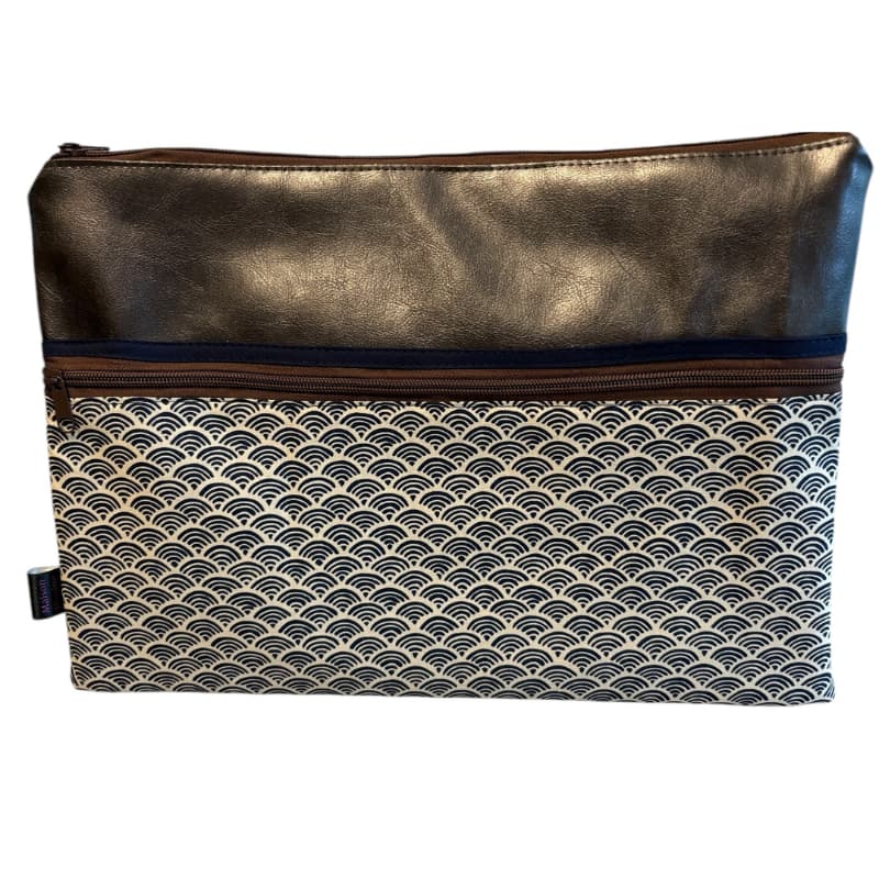 housse ordinateur portable marron avec poche zippée - Fabrication française - Maroquinerie quimperlé