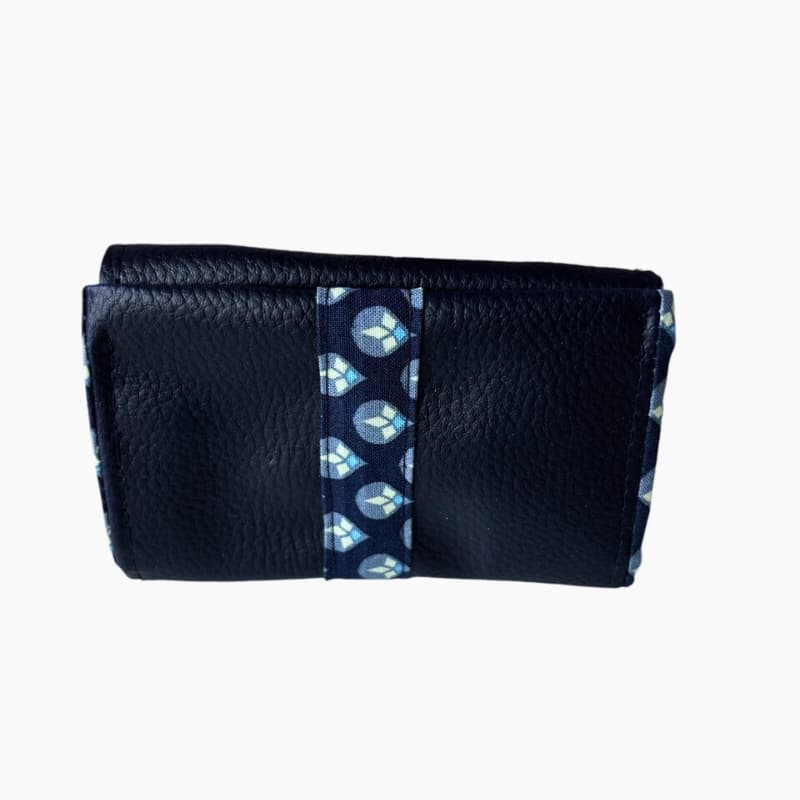 Porte-cartes homme avec fermeture aimanté dans les teintes de bleues