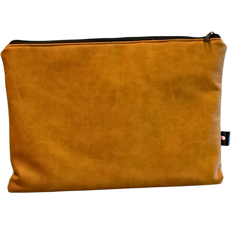 housse ordinateur portable marron avec poche zippée - Fabrication française - Maroquinerie quimperlé