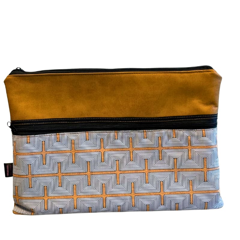 housse ordinateur portable marron avec poche zippée - Fabrication française - Maroquinerie quimperlé