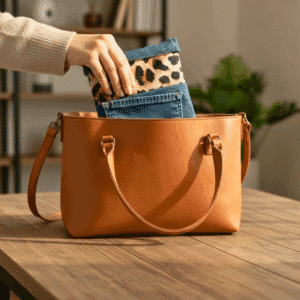 pochette à livre qui se glisse dans un sac à main - creation Maison pivoine Bretagne