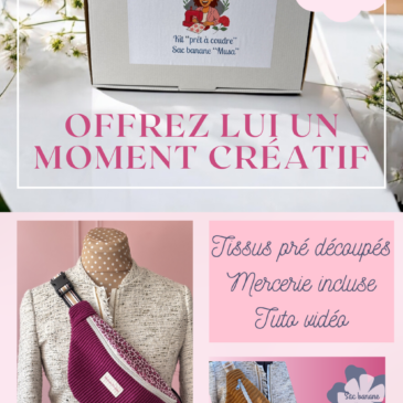 Kit prêt à coudre Maison Pivoine pour sac banane Musa, idée cadeau créative pour la fête des mères.